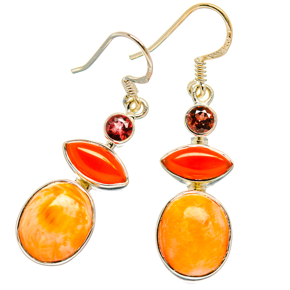 Plume Agate Earrings handcrafted by Ana Silver Co - EARR425767 - Photo 2