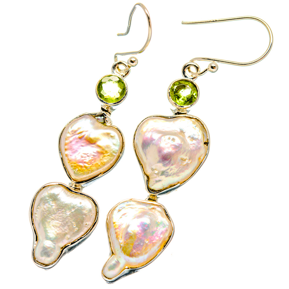 Mother Of Pearl Earrings handcrafted by Ana Silver Co - EARR425768 - Photo 2