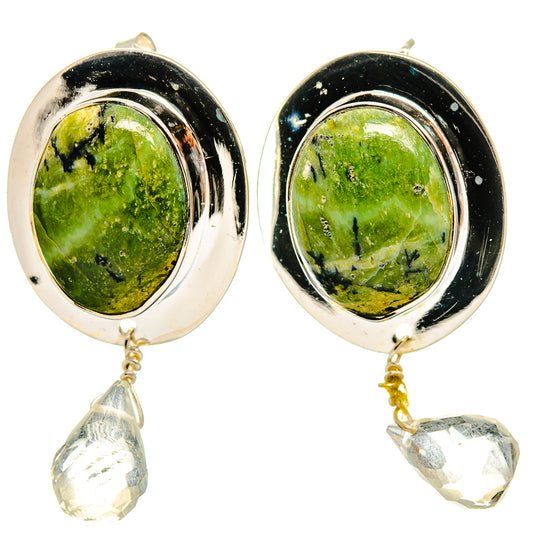 African Green Opal Earrings handcrafted by Ana Silver Co - EARR425772 - Photo 2