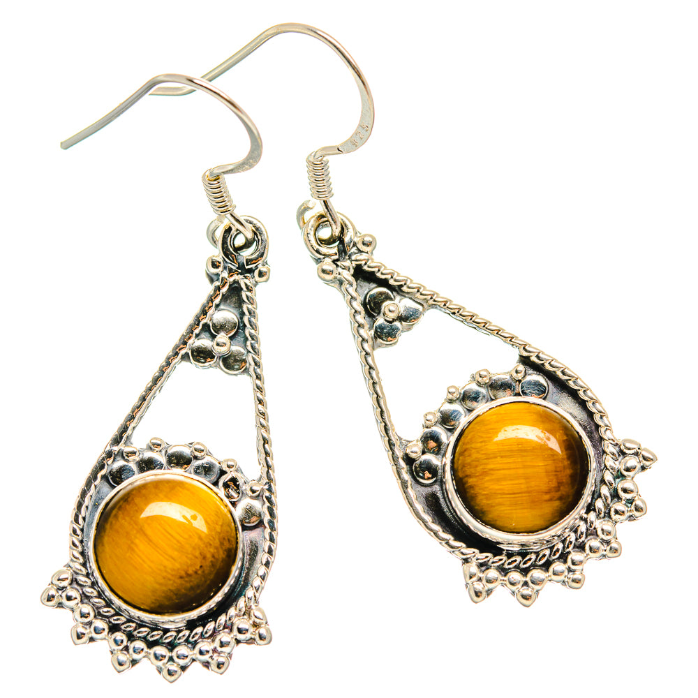 Tiger Eye Earrings handcrafted by Ana Silver Co - EARR425792 - Photo 2
