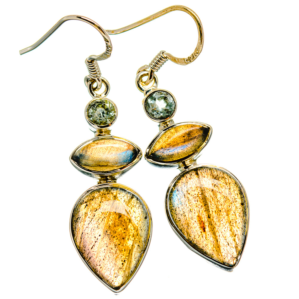 Labradorite Earrings handcrafted by Ana Silver Co - EARR425798 - Photo 2