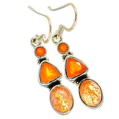 Sunstone Earrings handcrafted by Ana Silver Co - EARR425799 - Photo 2