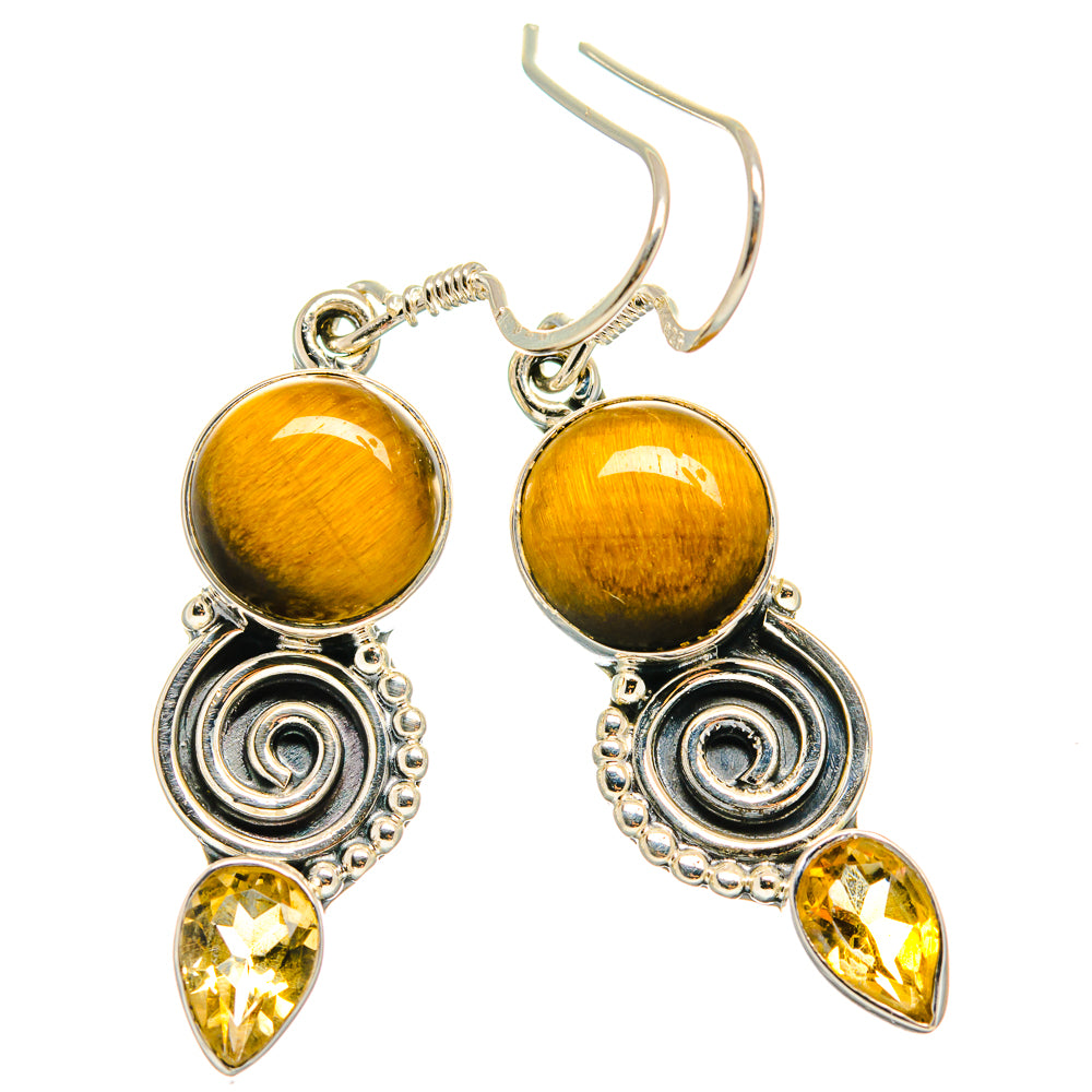 Tiger Eye Earrings handcrafted by Ana Silver Co - EARR425808 - Photo 2