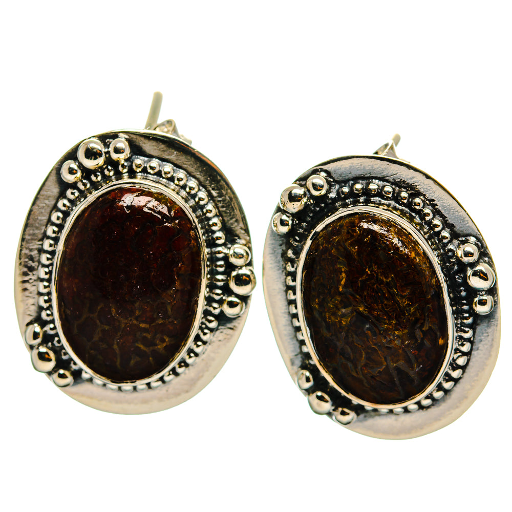 Dinosaur Bone Earrings handcrafted by Ana Silver Co - EARR425810 - Photo 2