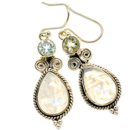 Rainbow Moonstone Earrings handcrafted by Ana Silver Co - EARR425813 - Photo 2