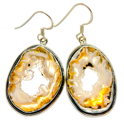 Coconut Geode Druzy Earrings handcrafted by Ana Silver Co - EARR425826 - Photo 2