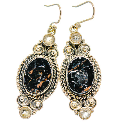 Shungite Earrings handcrafted by Ana Silver Co - EARR425829 - Photo 2
