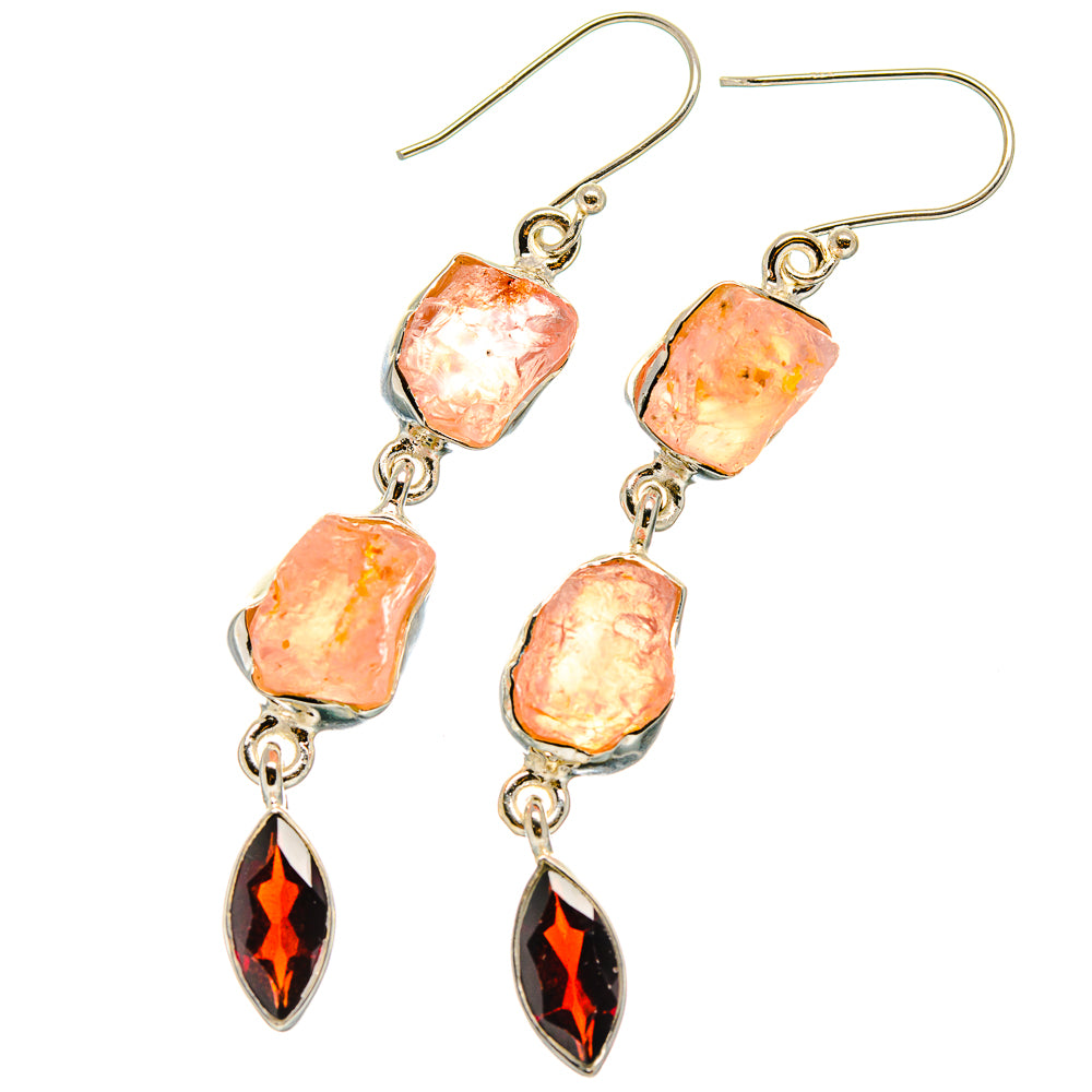 Rose Quartz Earrings handcrafted by Ana Silver Co - EARR425834 - Photo 2