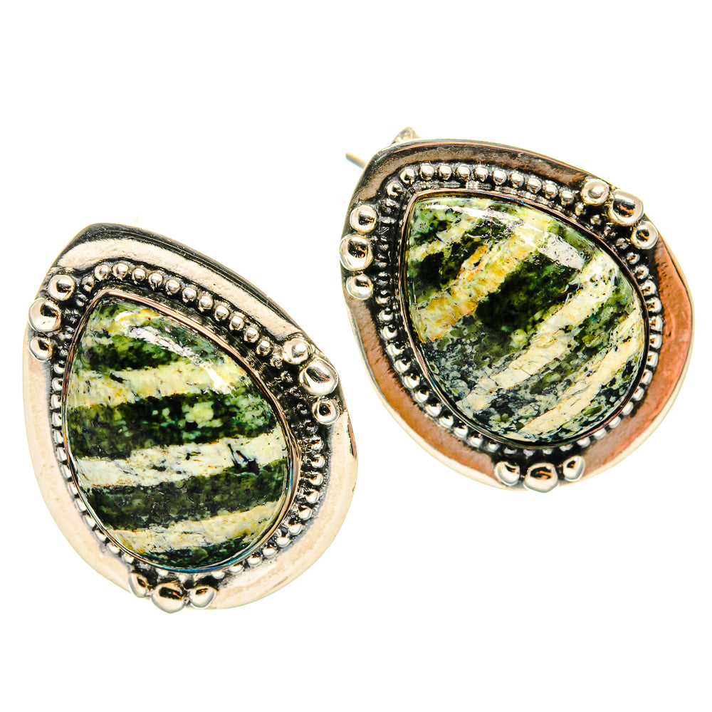 Lizard Jasper Earrings handcrafted by Ana Silver Co - EARR425842 - Photo 2