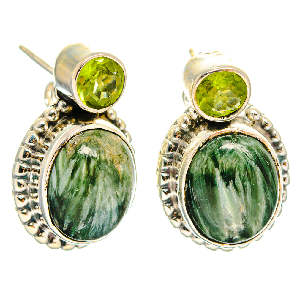 Seraphinite Earrings handcrafted by Ana Silver Co - EARR425854 - Photo 2