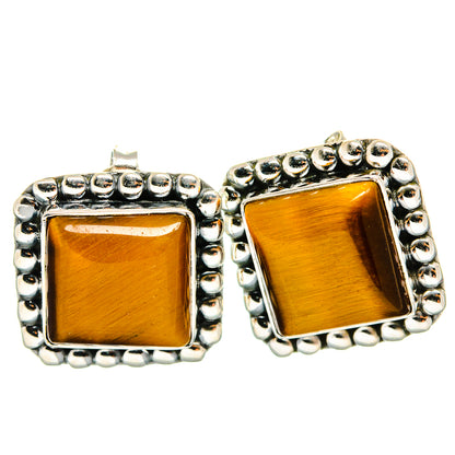 Tiger Eye Earrings handcrafted by Ana Silver Co - EARR425858 - Photo 2