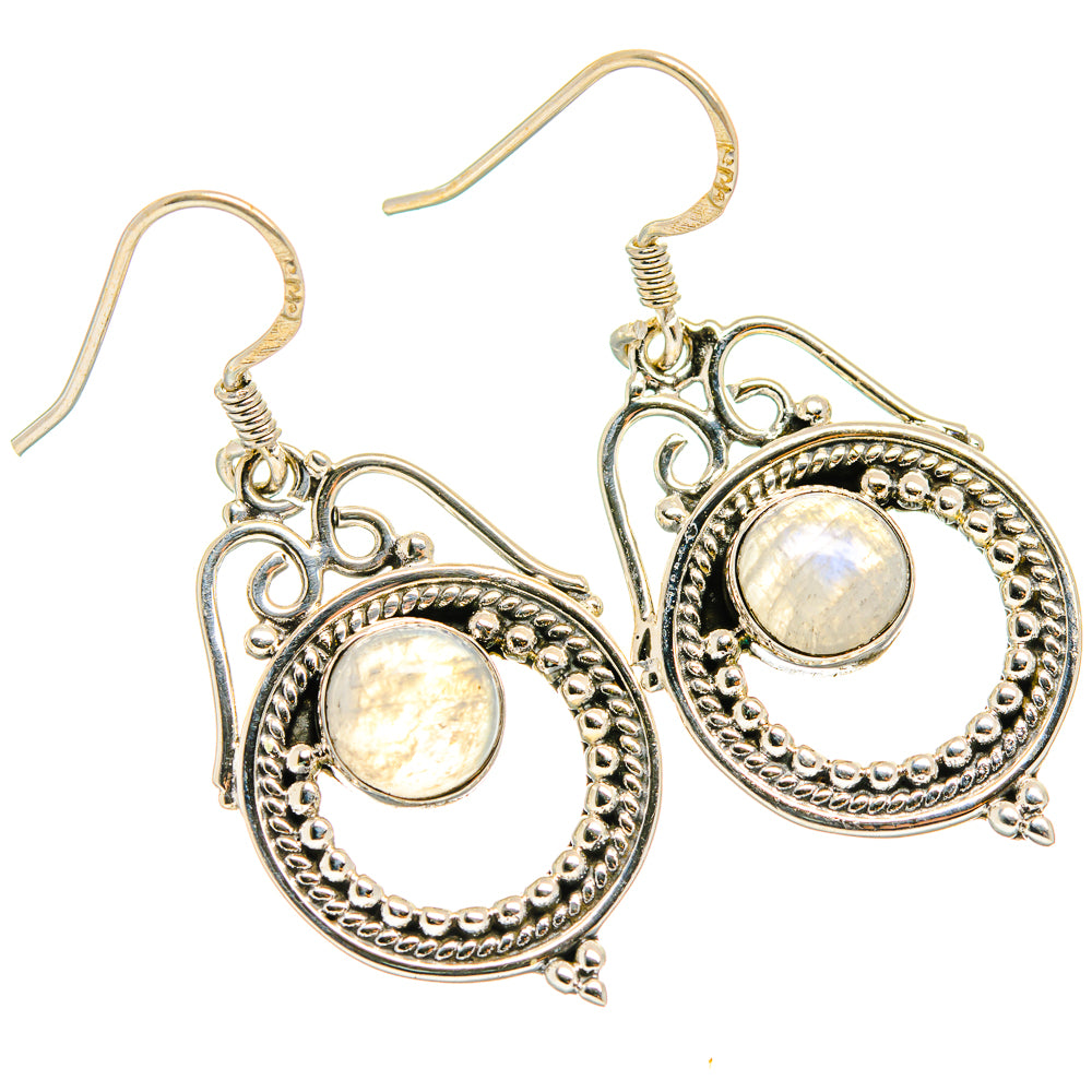 Rainbow Moonstone Earrings handcrafted by Ana Silver Co - EARR425863 - Photo 2