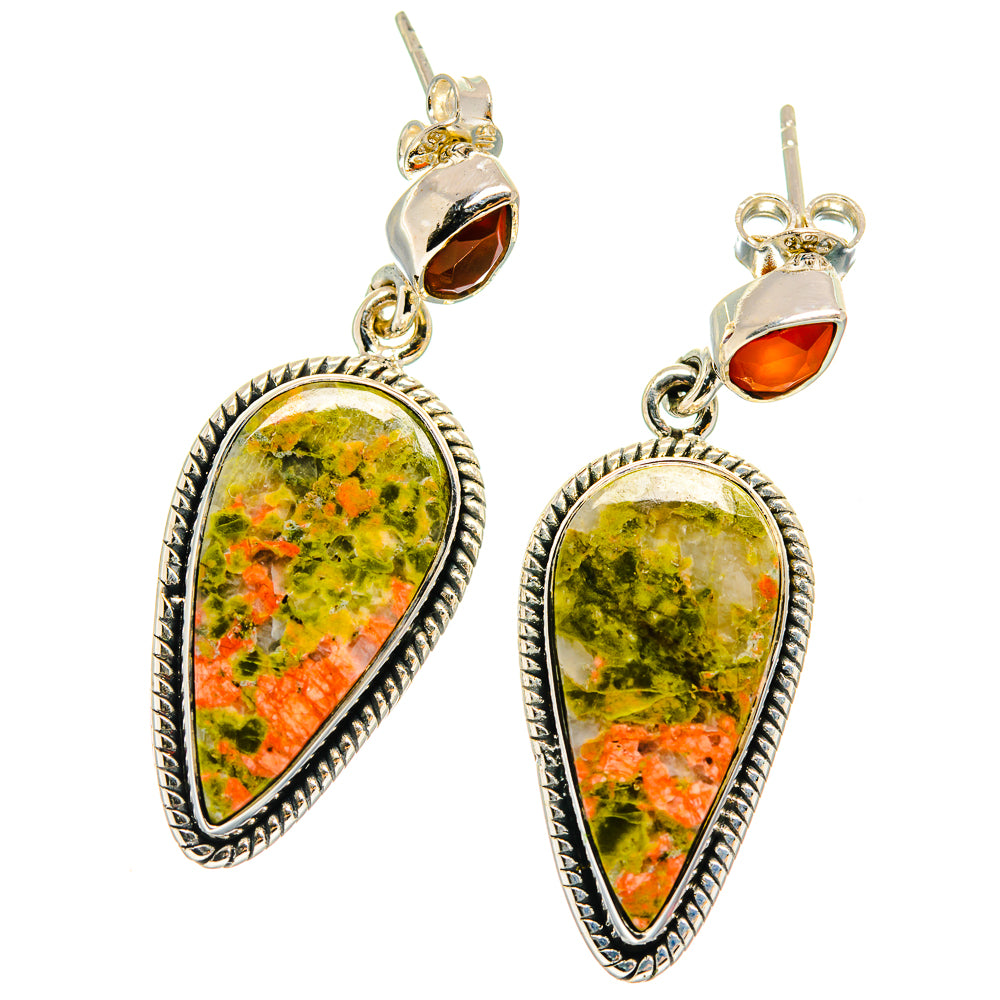 Unakite Earrings handcrafted by Ana Silver Co - EARR425872 - Photo 2