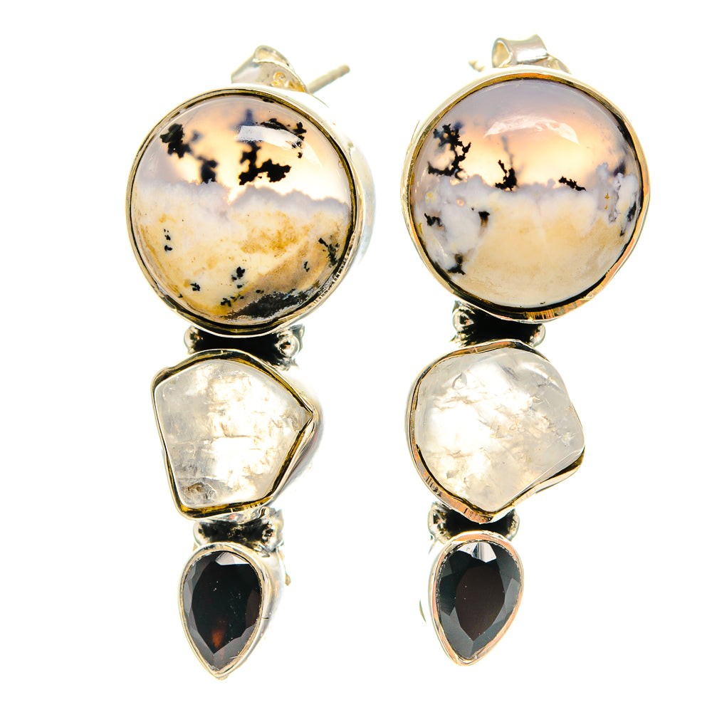 Dendritic Opal Earrings handcrafted by Ana Silver Co - EARR425890 - Photo 2