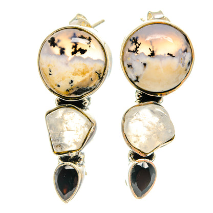 Dendritic Opal Earrings handcrafted by Ana Silver Co - EARR425890 - Photo 2