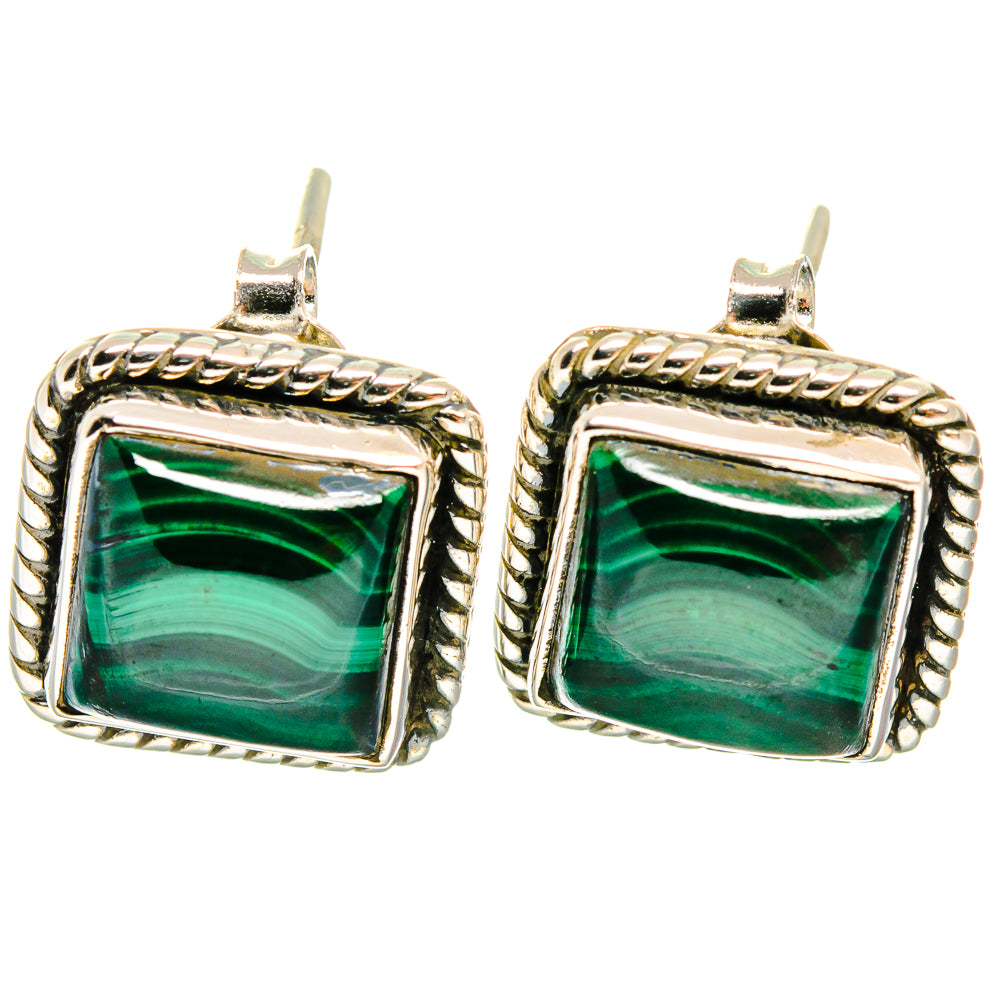 Malachite Earrings handcrafted by Ana Silver Co - EARR425892 - Photo 2