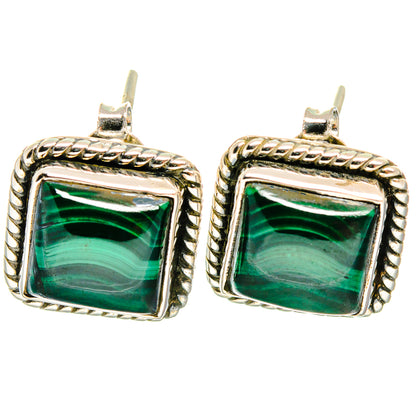 Malachite Earrings handcrafted by Ana Silver Co - EARR425892 - Photo 2