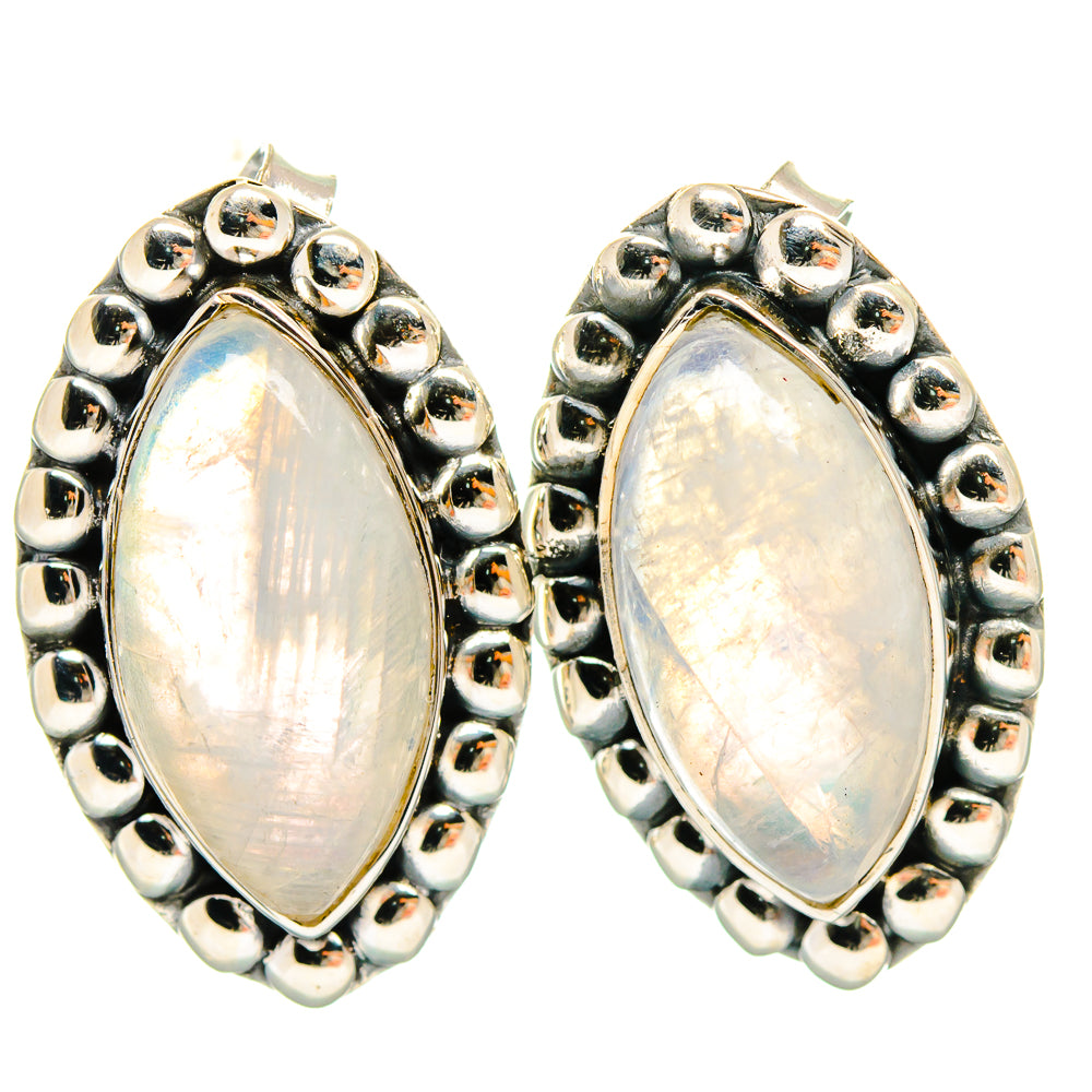 Rainbow Moonstone Earrings handcrafted by Ana Silver Co - EARR425899 - Photo 2