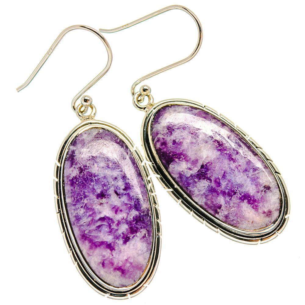 Lepidolite Earrings handcrafted by Ana Silver Co - EARR425909 - Photo 2