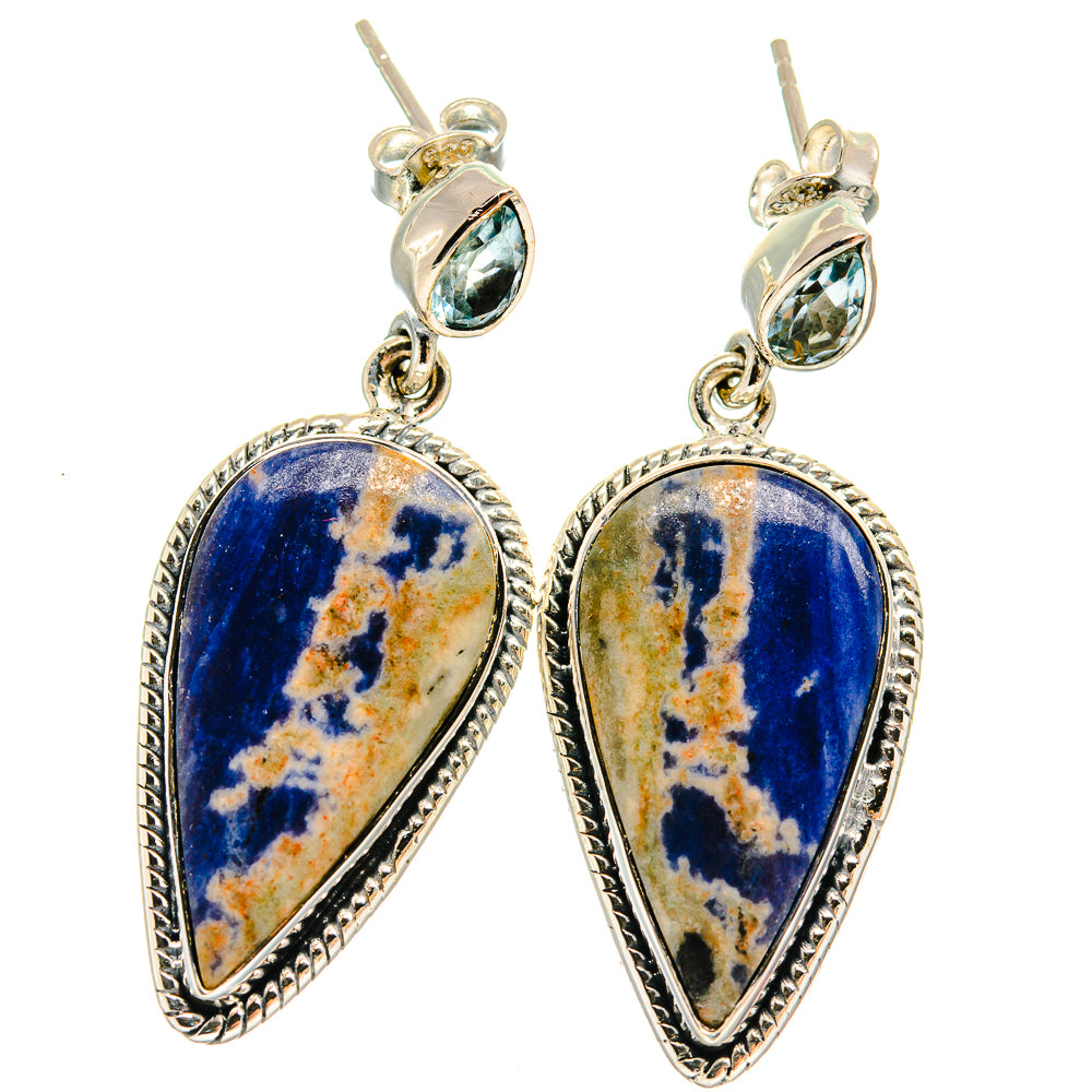 Sodalite Earrings handcrafted by Ana Silver Co - EARR425919 - Photo 2