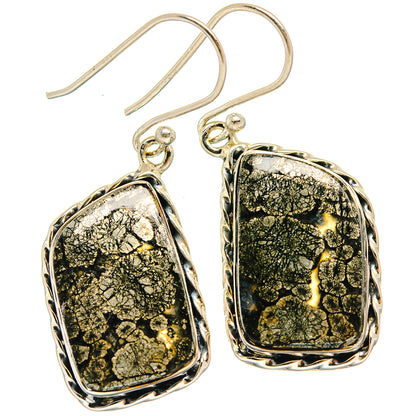 Pyrite Agate Earrings handcrafted by Ana Silver Co - EARR425925 - Photo 2