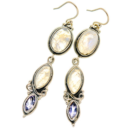 Rainbow Moonstone Earrings handcrafted by Ana Silver Co - EARR425932 - Photo 2
