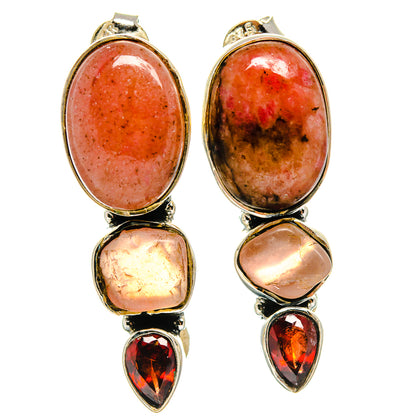 Rhodonite Earrings handcrafted by Ana Silver Co - EARR425940 - Photo 2