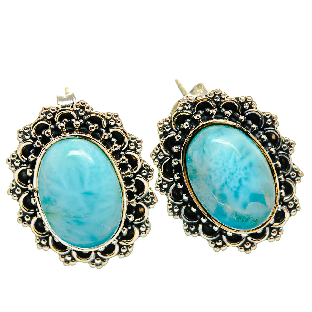 Larimar Earrings handcrafted by Ana Silver Co - EARR425943 - Photo 2