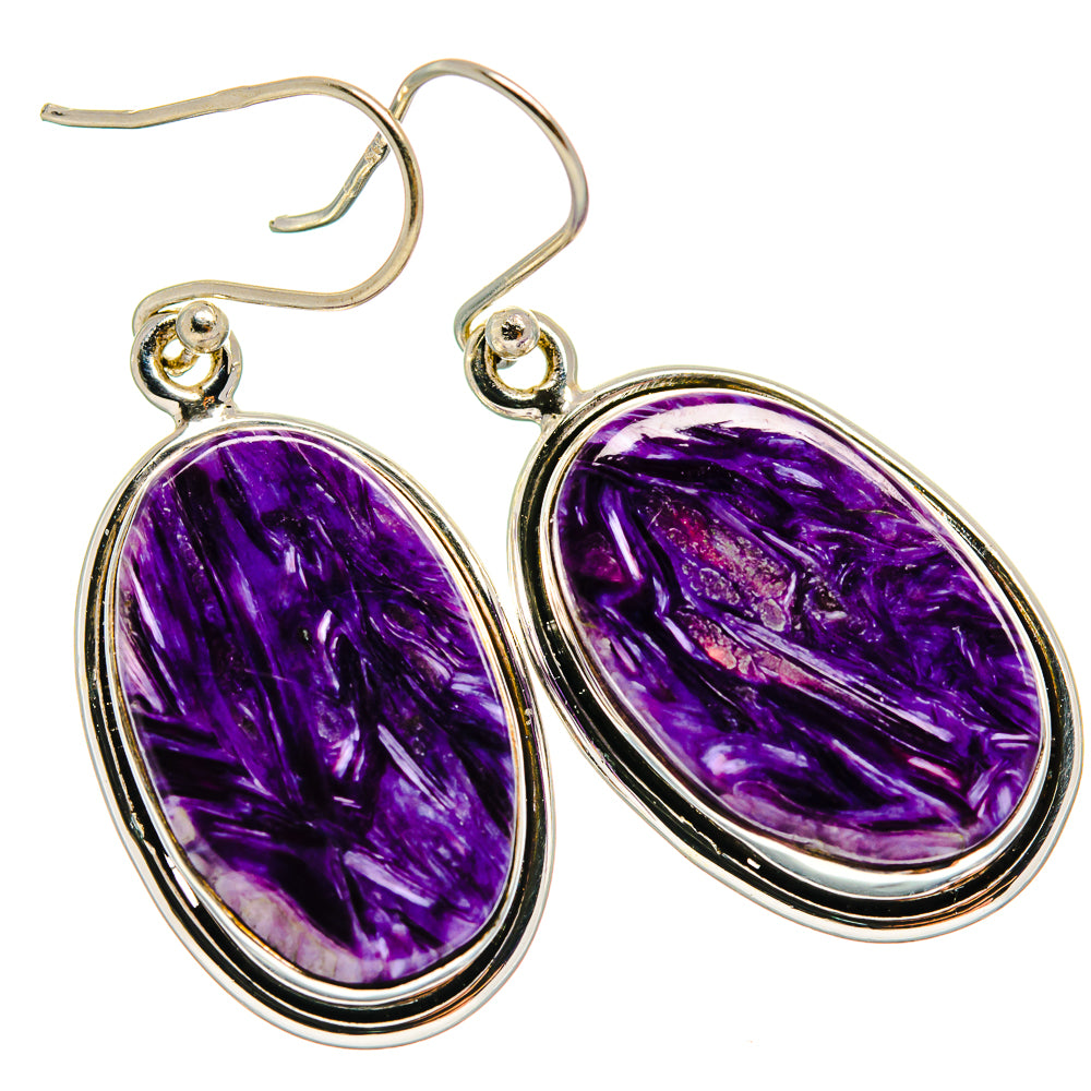 Charoite Earrings handcrafted by Ana Silver Co - EARR425954 - Photo 2