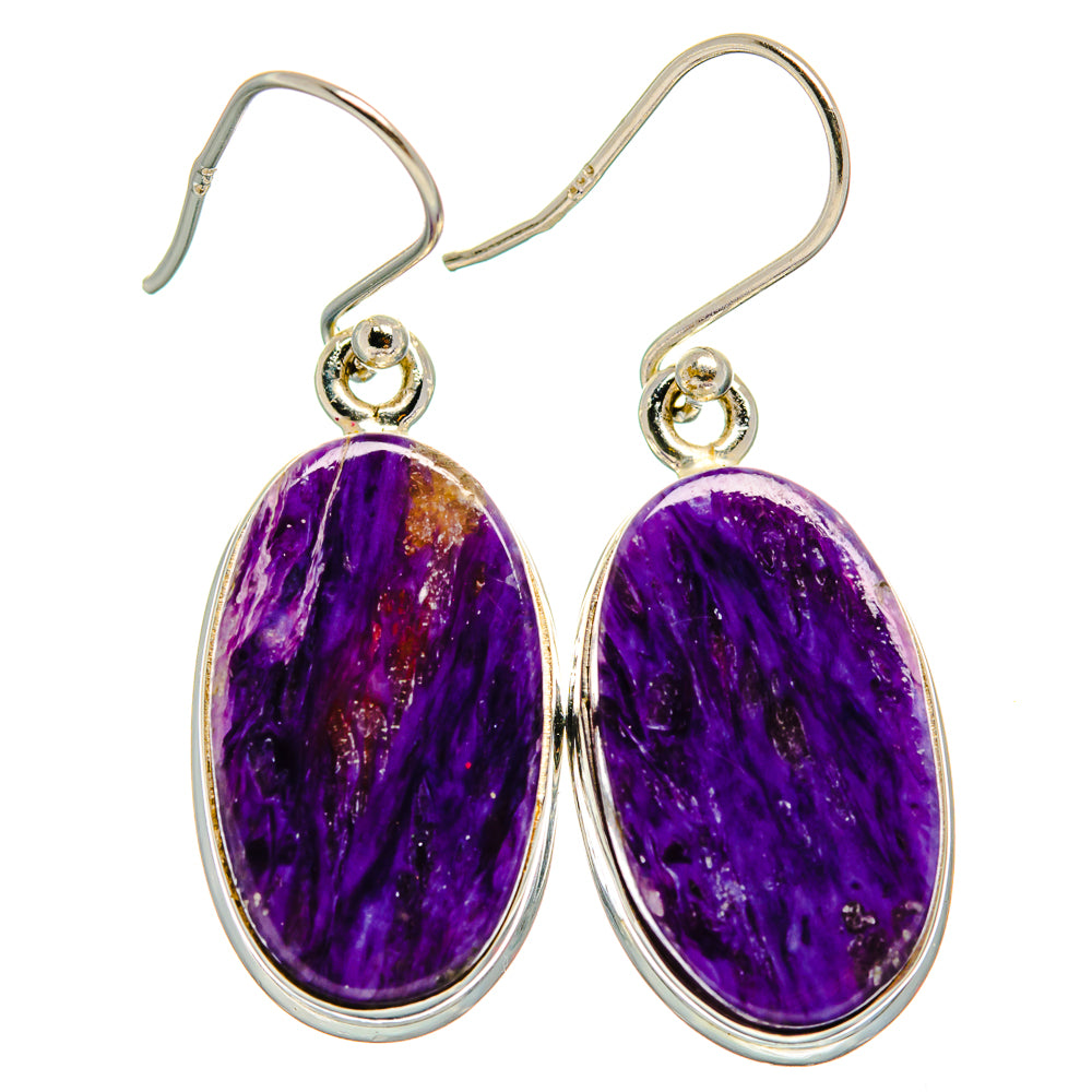 Charoite Earrings handcrafted by Ana Silver Co - EARR425956 - Photo 2