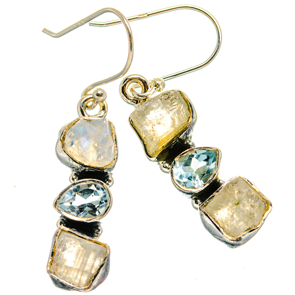 Rainbow Moonstone Earrings handcrafted by Ana Silver Co - EARR425958 - Photo 2