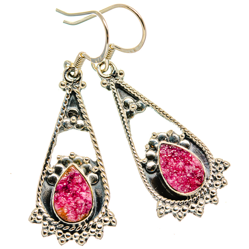 Cobalto Calcite Druzy Earrings handcrafted by Ana Silver Co - EARR425963 - Photo 2