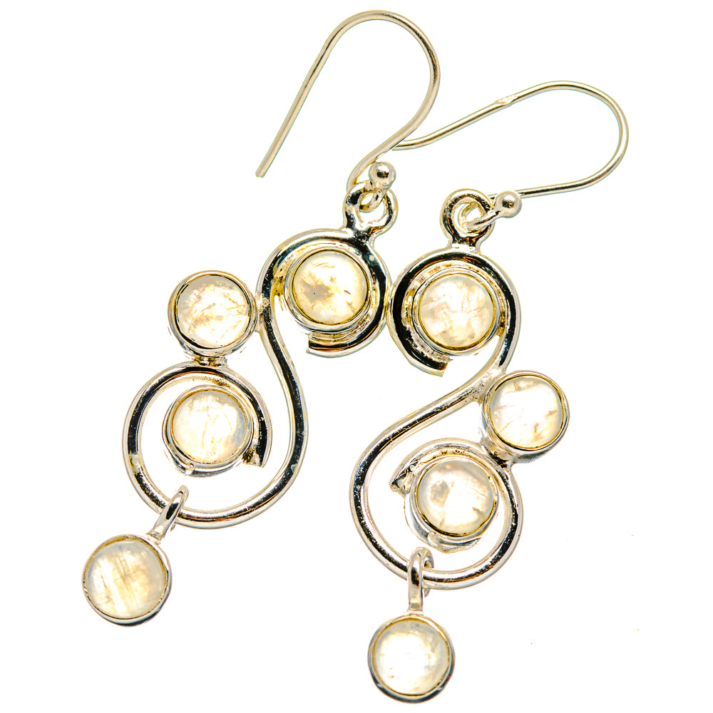 Rainbow Moonstone Earrings handcrafted by Ana Silver Co - EARR425967 - Photo 2