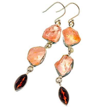 Rose Quartz Earrings handcrafted by Ana Silver Co - EARR425984 - Photo 2