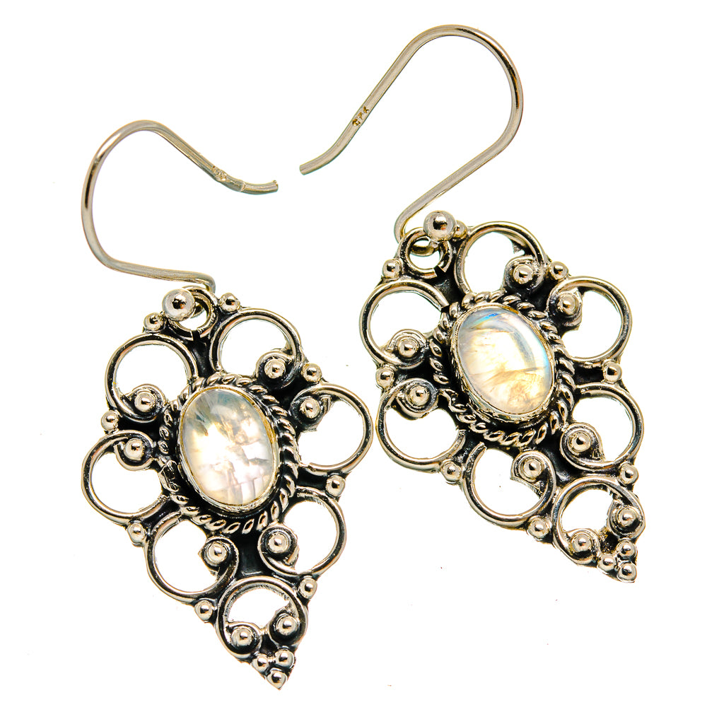 Rainbow Moonstone Earrings handcrafted by Ana Silver Co - EARR425986 - Photo 2