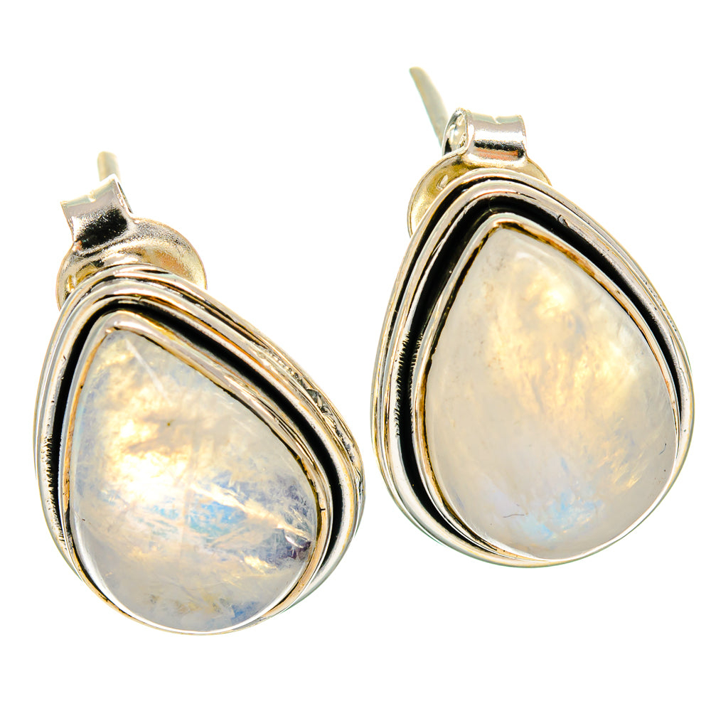 Rainbow Moonstone Earrings handcrafted by Ana Silver Co - EARR425988 - Photo 2