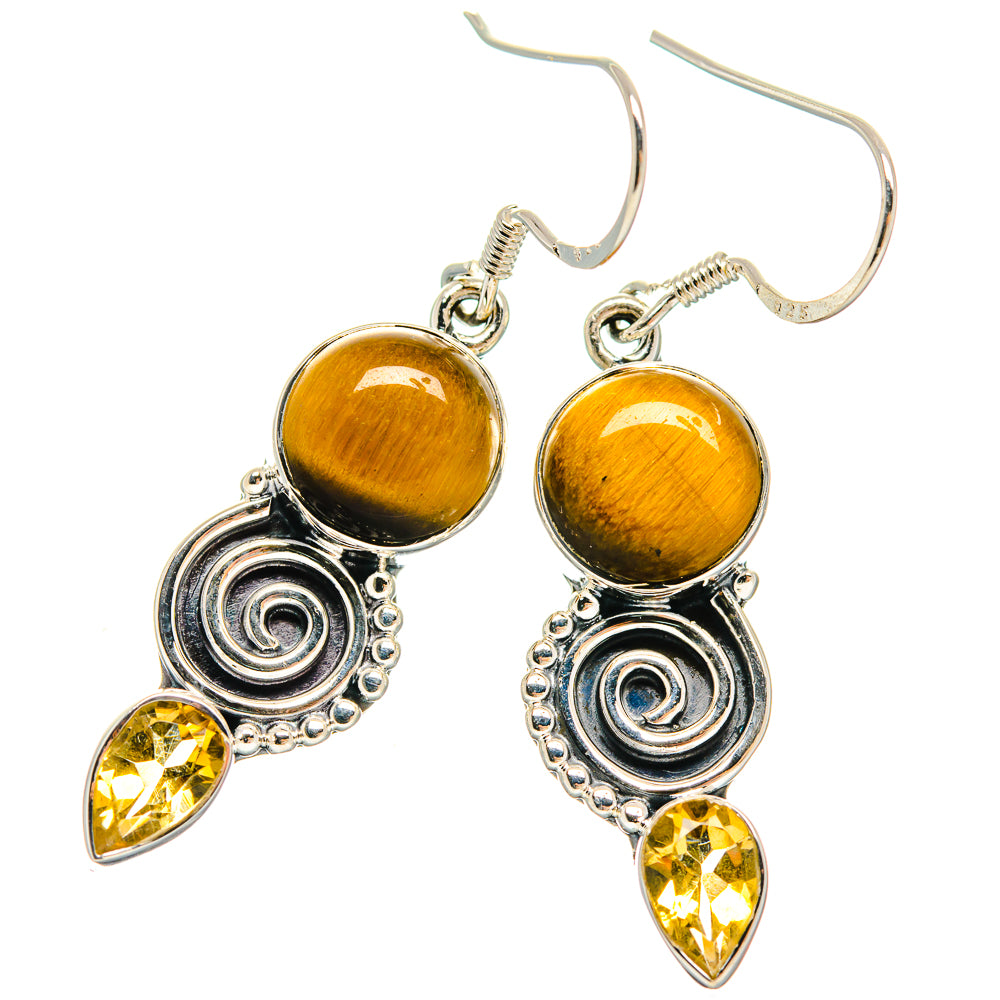 Tiger Eye Earrings handcrafted by Ana Silver Co - EARR425996 - Photo 2