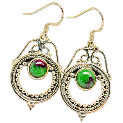 Ruby Zoisite Earrings handcrafted by Ana Silver Co - EARR425998 - Photo 2