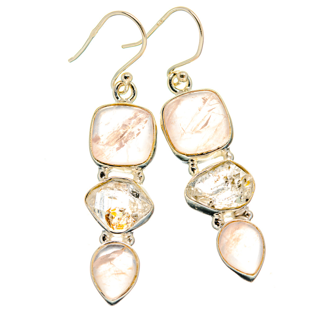 Rose Quartz Earrings handcrafted by Ana Silver Co - EARR426011 - Photo 2
