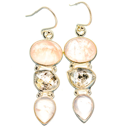 Rose Quartz Earrings handcrafted by Ana Silver Co - EARR426019 - Photo 2