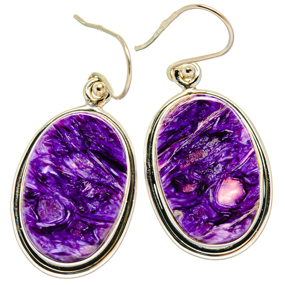 Charoite Earrings handcrafted by Ana Silver Co - EARR426021 - Photo 2