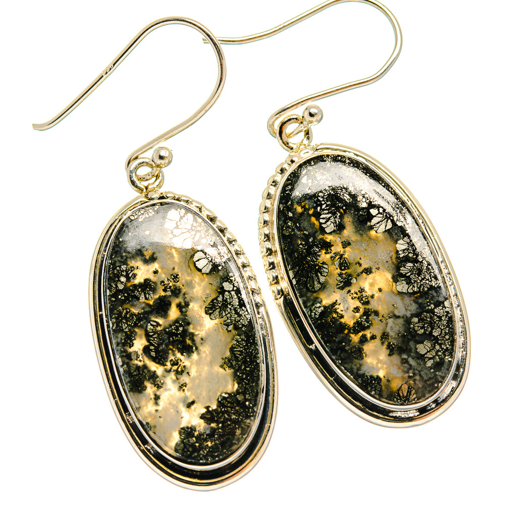 Pyrite Agate Earrings handcrafted by Ana Silver Co - EARR426033 - Photo 2