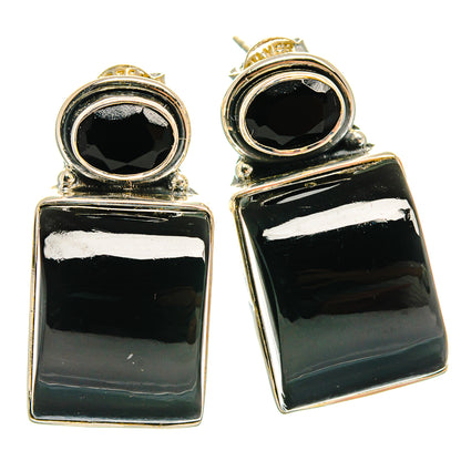 Black Onyx Earrings handcrafted by Ana Silver Co - EARR426034 - Photo 2