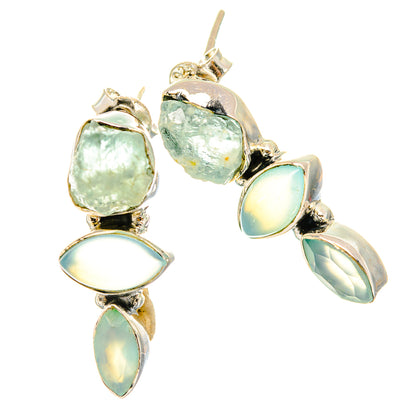 Aqua Chalcedony Earrings handcrafted by Ana Silver Co - EARR426039 - Photo 2