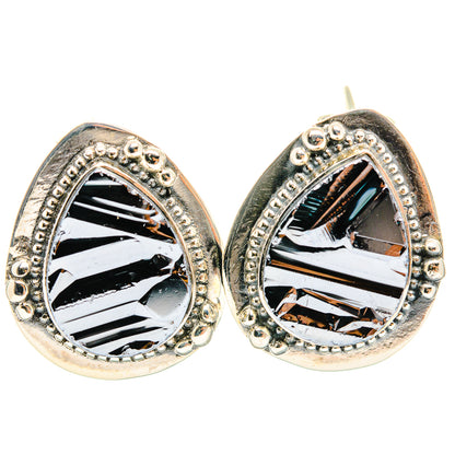 Shungite Earrings handcrafted by Ana Silver Co - EARR426042 - Photo 2
