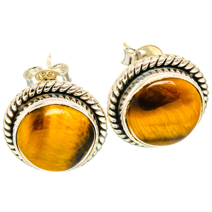 Tiger Eye Earrings handcrafted by Ana Silver Co - EARR426064 - Photo 2