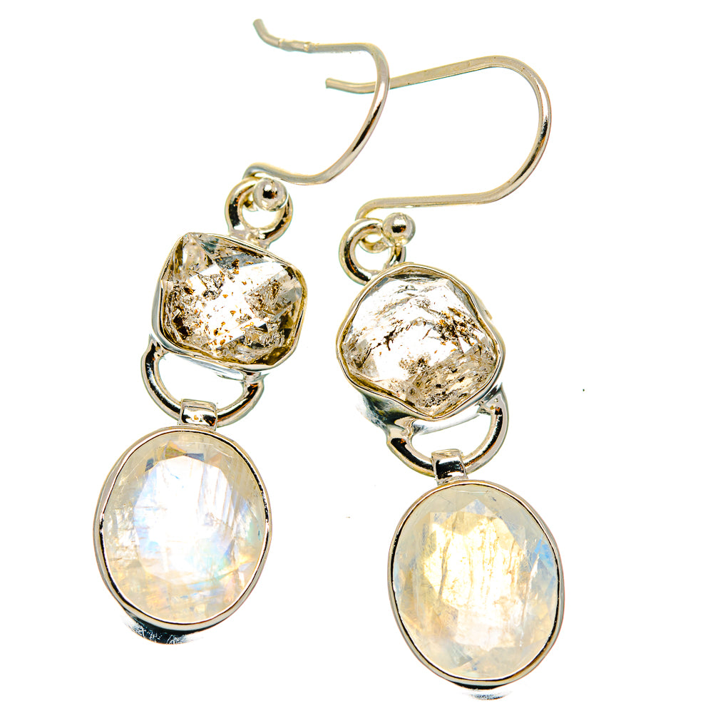 Rainbow Moonstone Earrings handcrafted by Ana Silver Co - EARR426074 - Photo 2