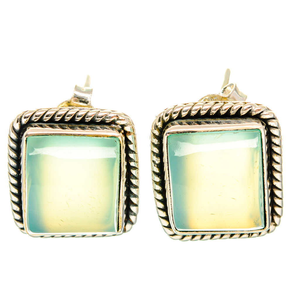 Aqua Chalcedony Earrings handcrafted by Ana Silver Co - EARR426076 - Photo 2