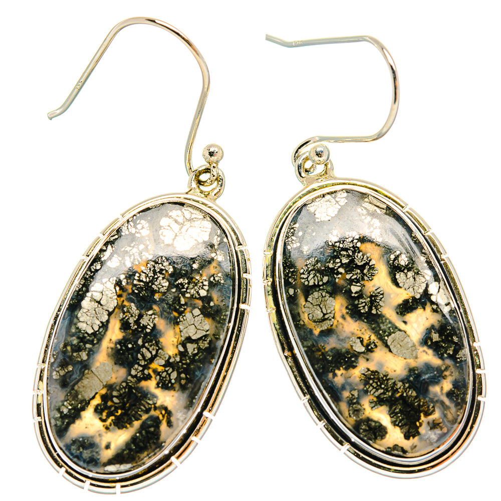Pyrite Agate Earrings handcrafted by Ana Silver Co - EARR426080 - Photo 2