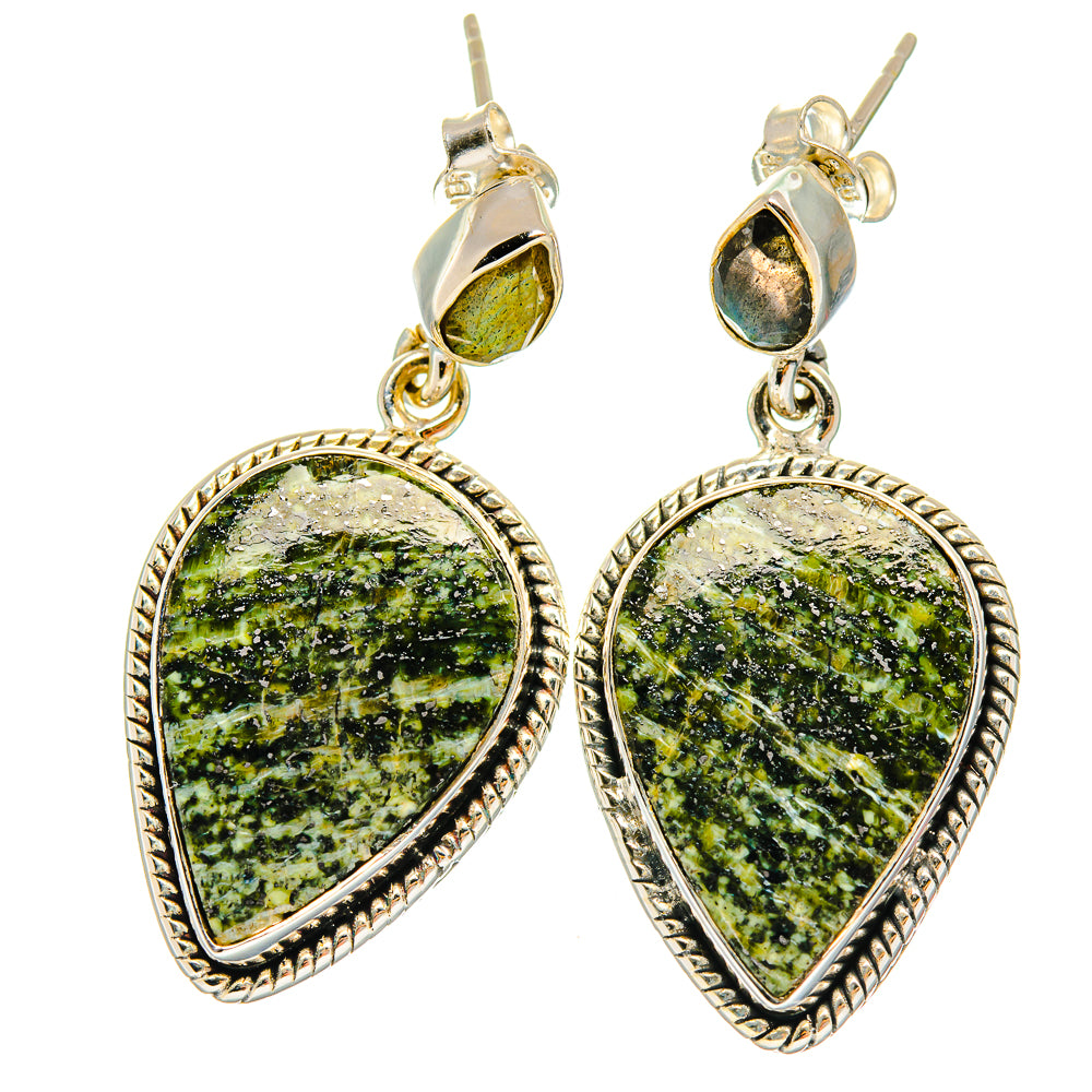Lizard Jasper Earrings handcrafted by Ana Silver Co - EARR426081 - Photo 2